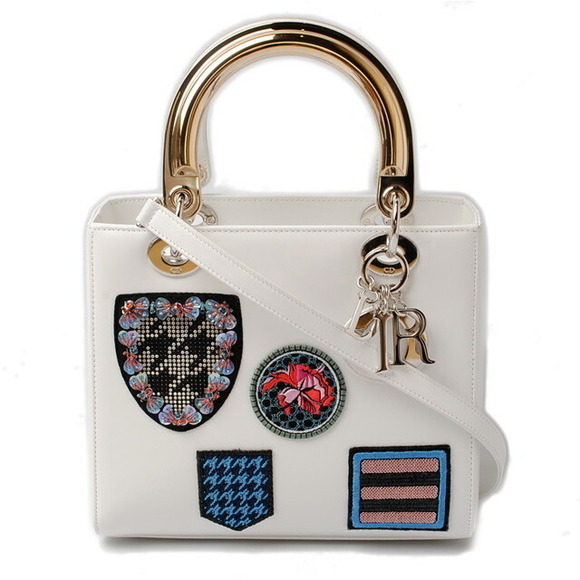 Dior Handbags - Dior Lady handbag shoulder bag Christian Collection patchwork white